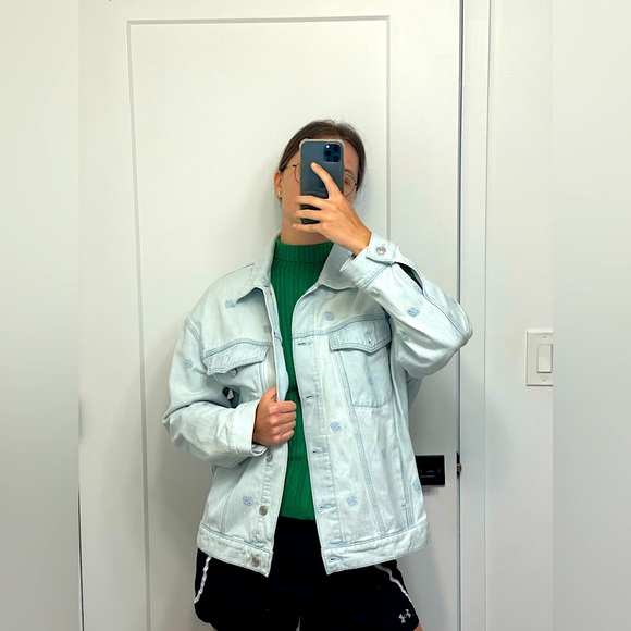 Hugo Boss oversize-fit denim jacket with logo - Picture 1 of 9